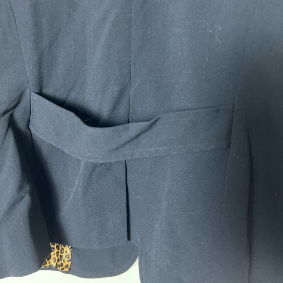 AGB Women Black Blazer Jacket 14 Leopard Business Casual Button Work Preppy - Picture 13 of 16